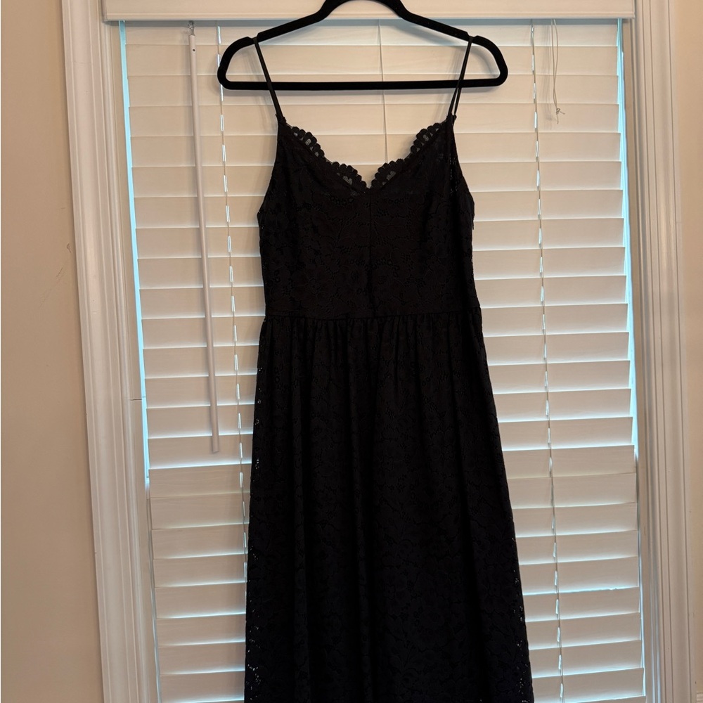 Express Elegant Black Lace Midi Dress